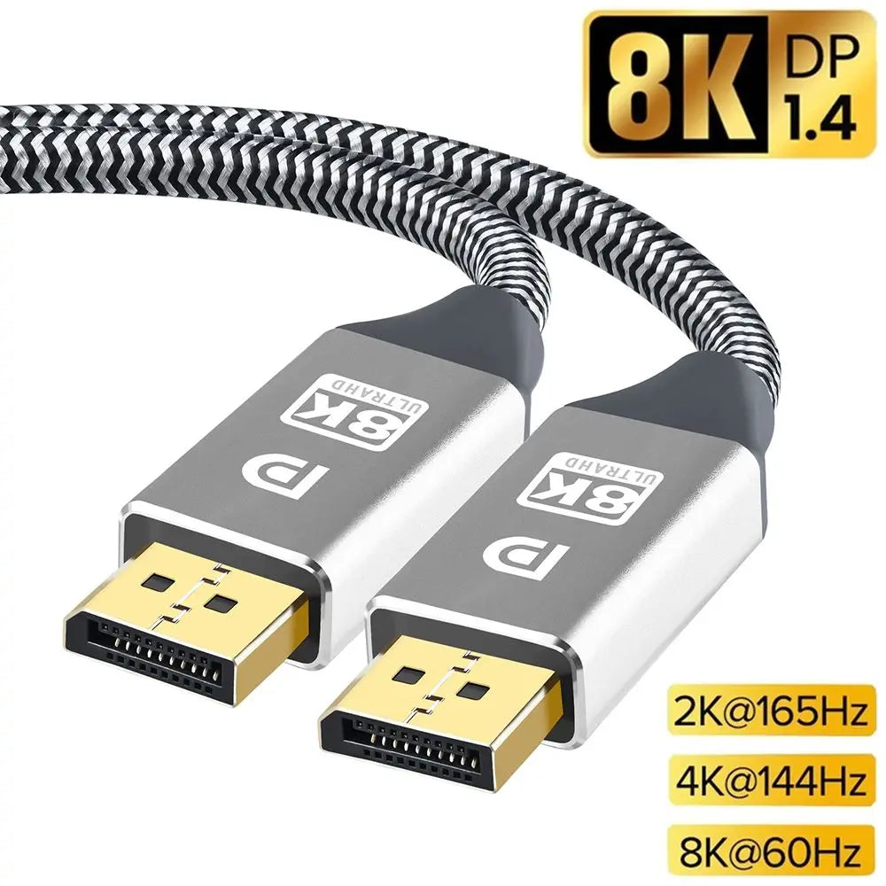 8K Displayport 1 4 Cable DP Extension Cord Two Way Hight Speed Video Zpaxo DP 1m