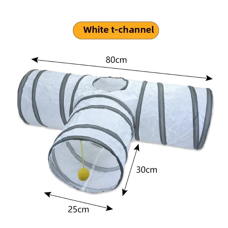 White Cat Passage Cat Tunnel Runway Cat Drilling Through The Ground Chinchilla Passage Pet Cat Toy Supplies Promote Relationship Zpaxo T channel
