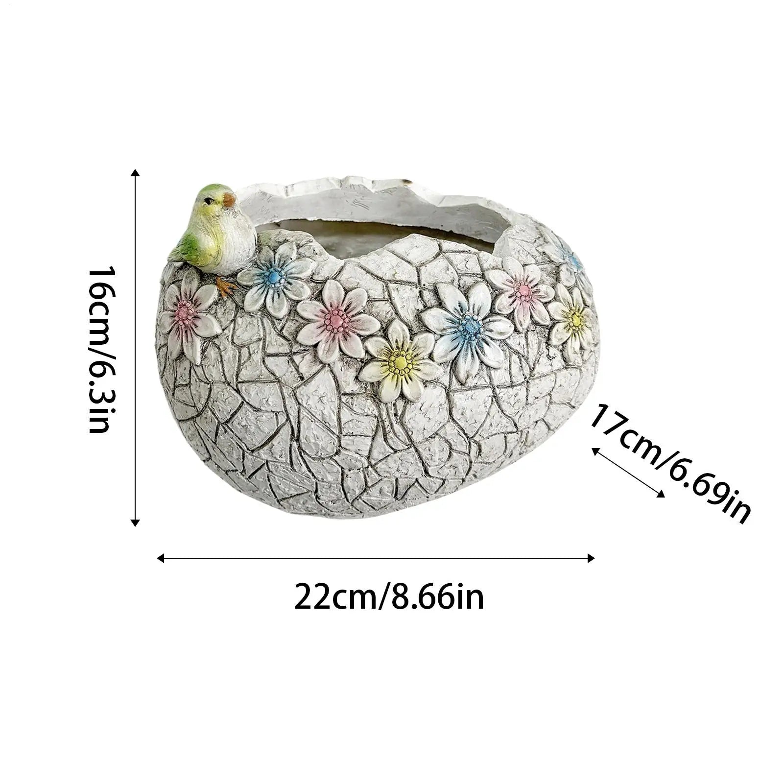 Resin Planters Outdoor Plants Cracked Egg Shell Funny Patio Flower