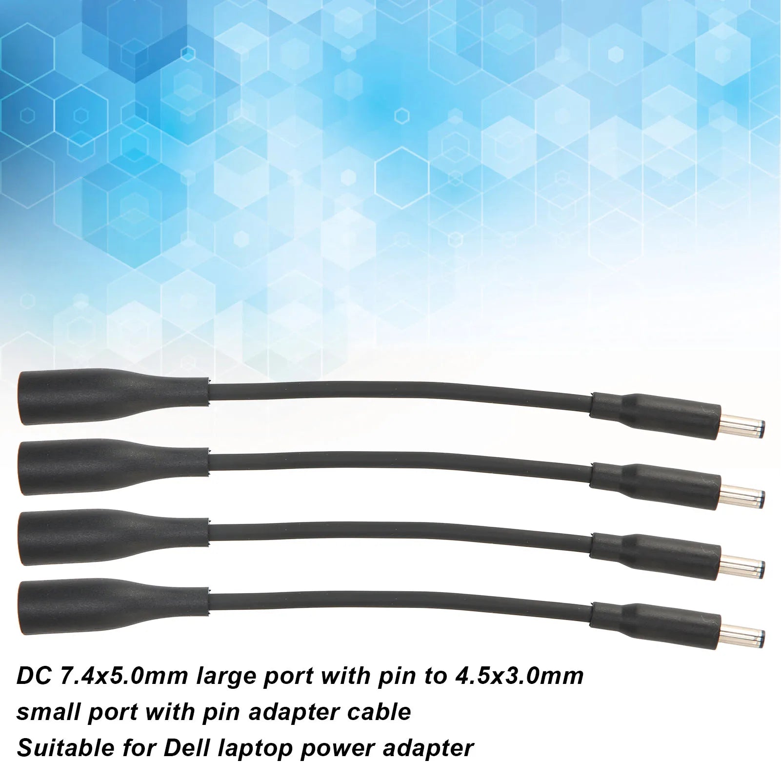 4pcs DC 7.4x5.0mm to 4.5x3.0mm Adapter Cable Plug and Play DC Power Converter Cable Tip Adapter Converter Cable for Dell Laptop Zpaxo
