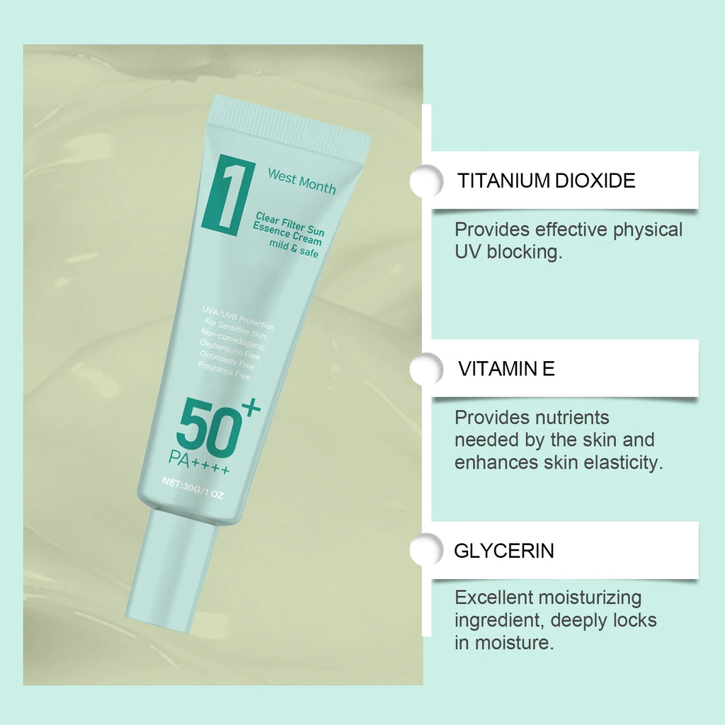 Anti Sun Cream SPF50 UV Defense Broad Spectrum Sunlight Protection Reduce Redness Hydrating Waterproof Prevent Sunburn Sunscreen Zpaxo