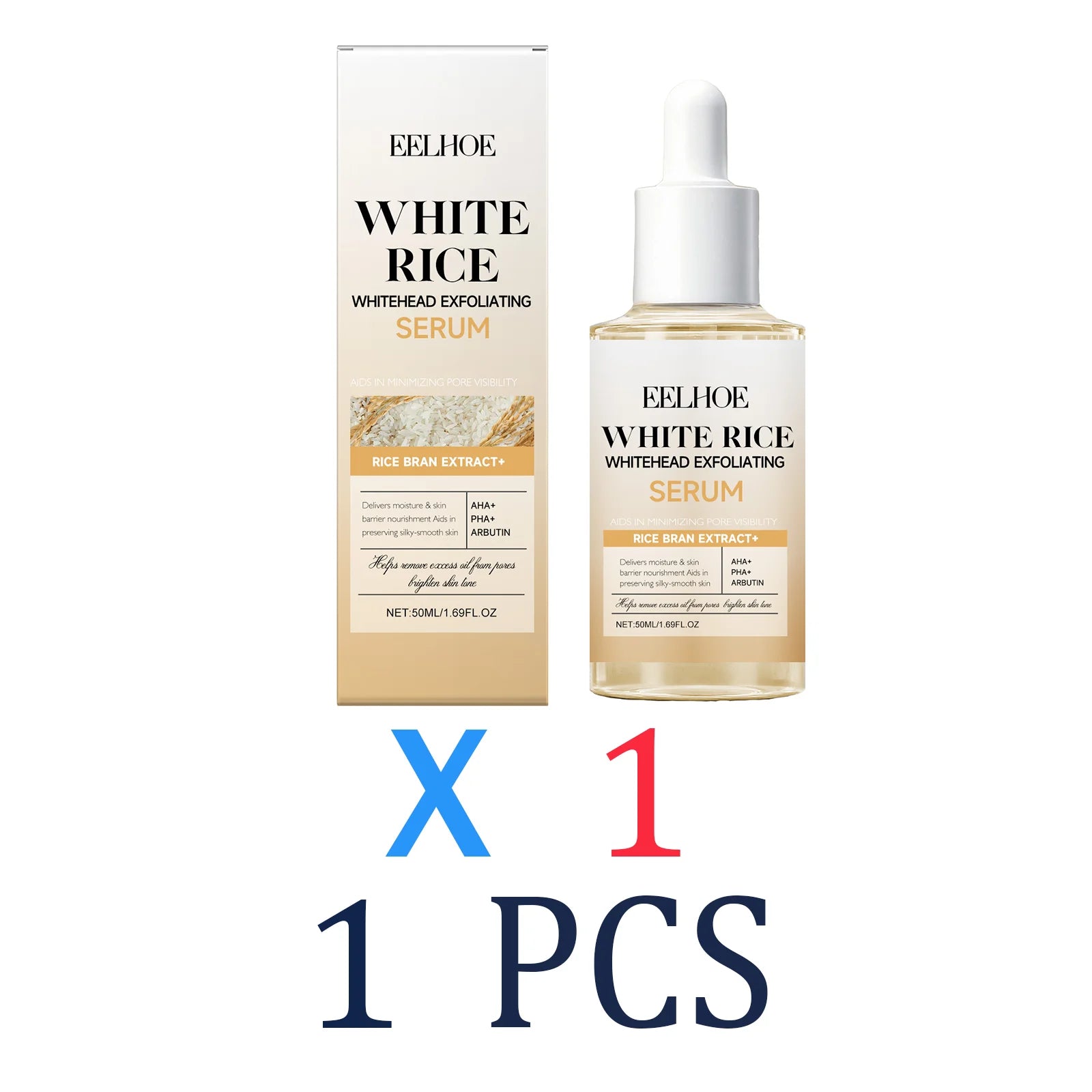 Rice Exfoliating Serum Gentle Facial Body Polish for Smooth Skin Natural Brightening Essence Lightweight Non-Comedogenic Formula Zpaxo 1 Pcs