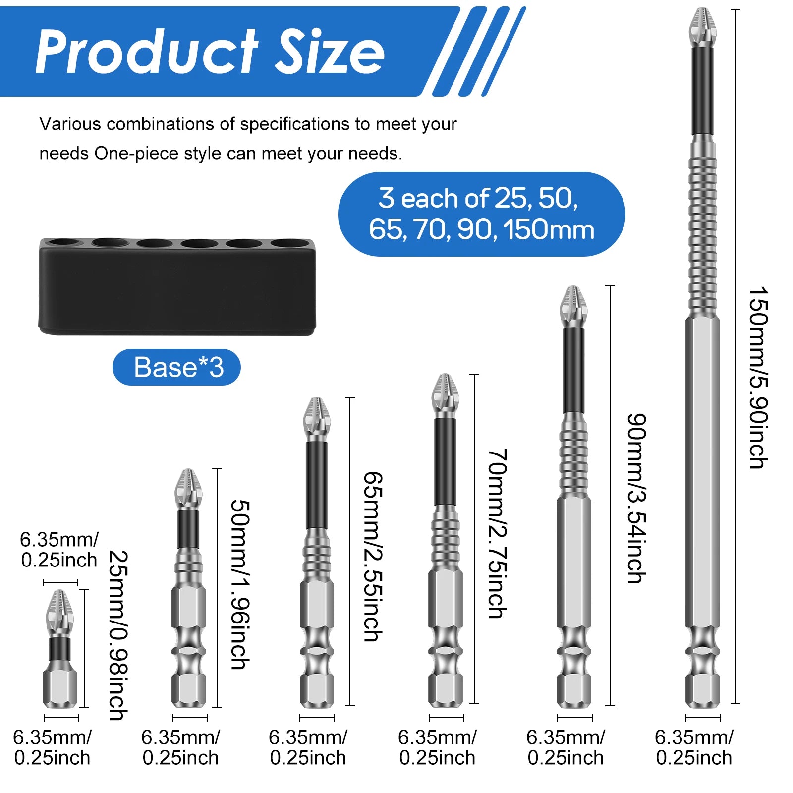 Screwdriver Bit Set Magnetic Hex Shank Impact Anti Slip Double Slot Carbon Steel Long 24/12Pcs For Electric Drill Driver Tools Zpaxo