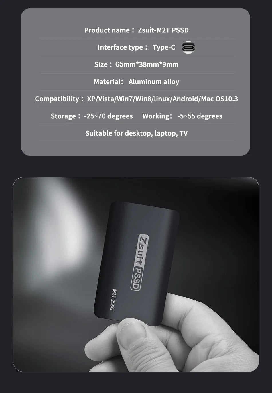 SSD External Hard Drive Portable Solid State Drive 1TB Hard Disk Mobile SSD Type-C USB 3.1 Compatible For PC Laptop Free Shipp Zpaxo