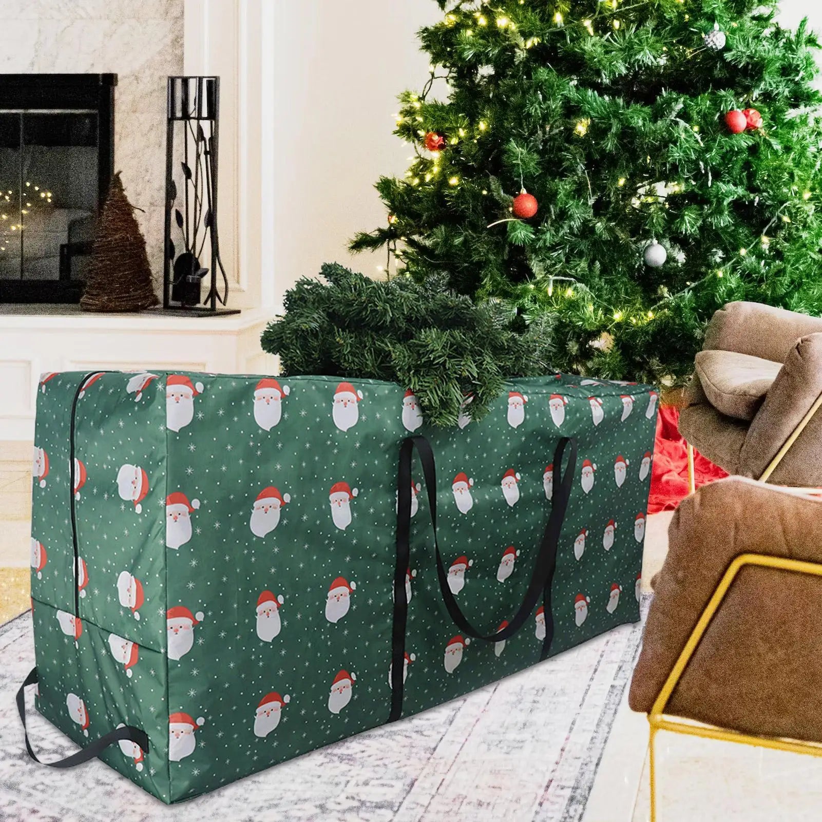 Large Christmas Tree Storage Bag Durable Waterproof 210D Oxford Fabric with 4 Handles Tree Storage Bags for Easy Carrying and Zpaxo