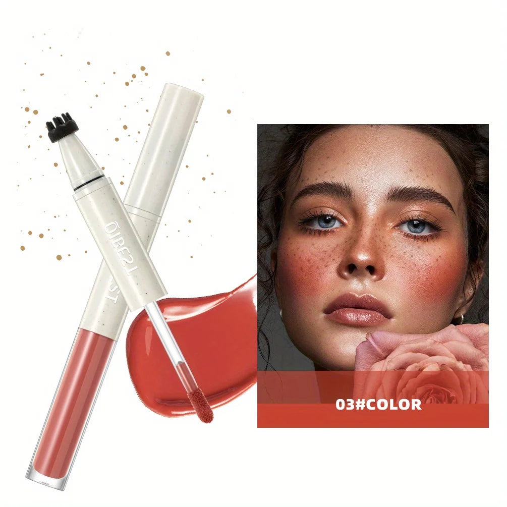 2 in 1 Freckle Blush Multi-pen Natural Wild Freckles + Atmospheric Blush Natural Color Rendering Double Head Double Effect Zpaxo 03