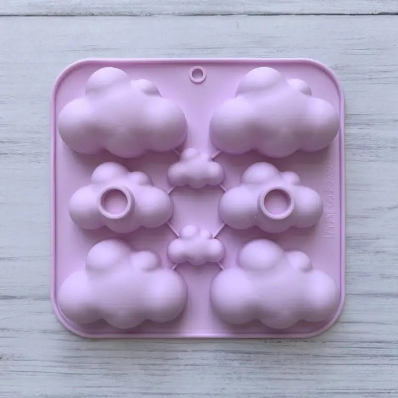 8-Cavity Cloud Shaped Silicone Candy Mould Chocolate Pudding Dessert Cake Baking Mould Kitchen Tool Candle Soap Making Zpaxo Purple