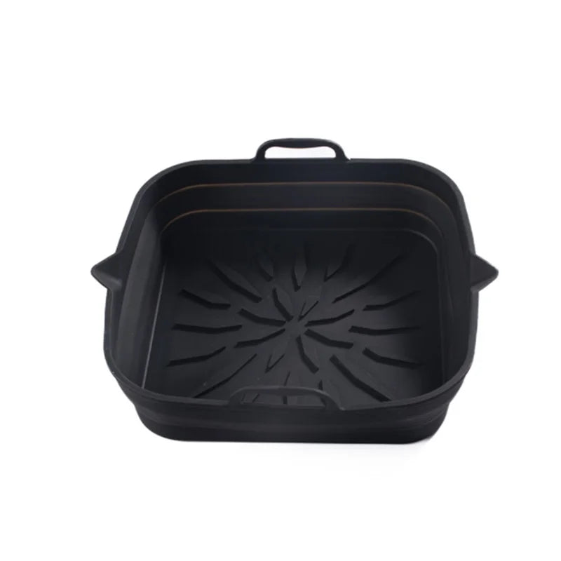 Silicone Air Fryers Liner Oven Baking Tray Square Oven Baking Tray Basket Reusable Liner Pizza Basket Mat Insert Dish Pan Zpaxo
