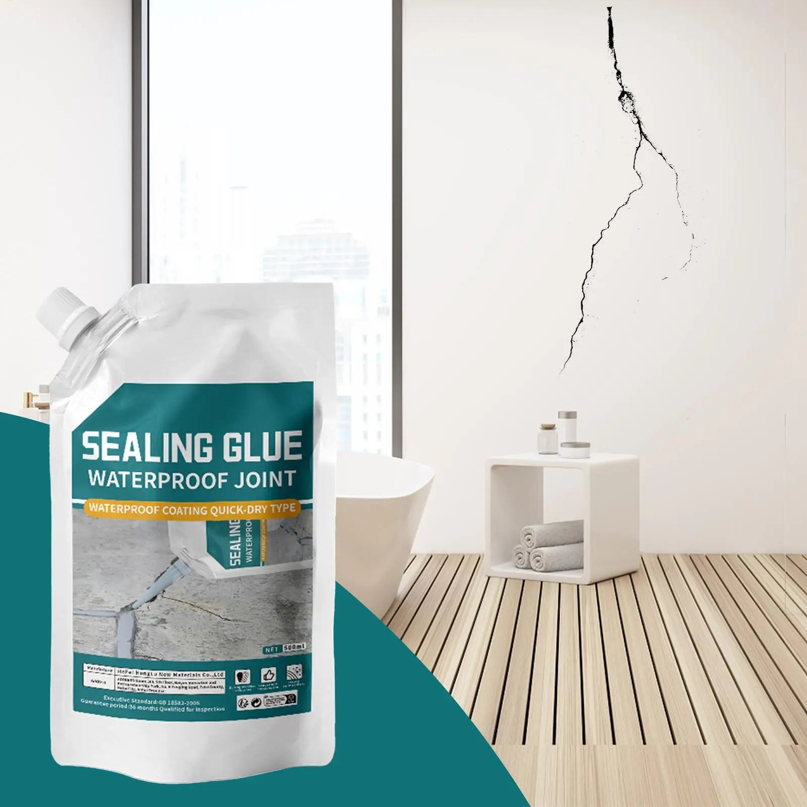 Concrete Sealant 500ml Cement Crack Filler Strong Adhesive Caulking Glue Leak Preventer Weather Resistant for Corners Roofs Zpaxo Default Title
