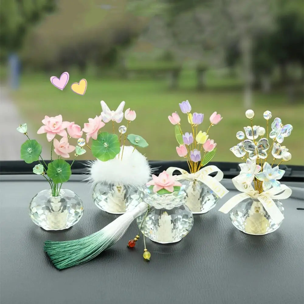 Creative Mini Crystal Glass Flowers Lotus Shaped Realistic Flower Zpaxo