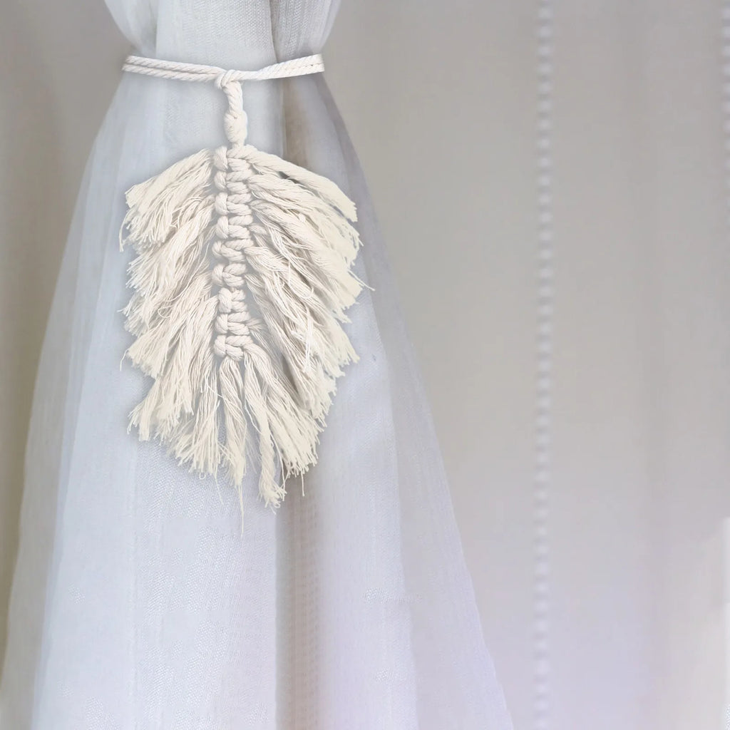Cotton Curtain Tieback Hand-woven Rope Tie Holdback Valances