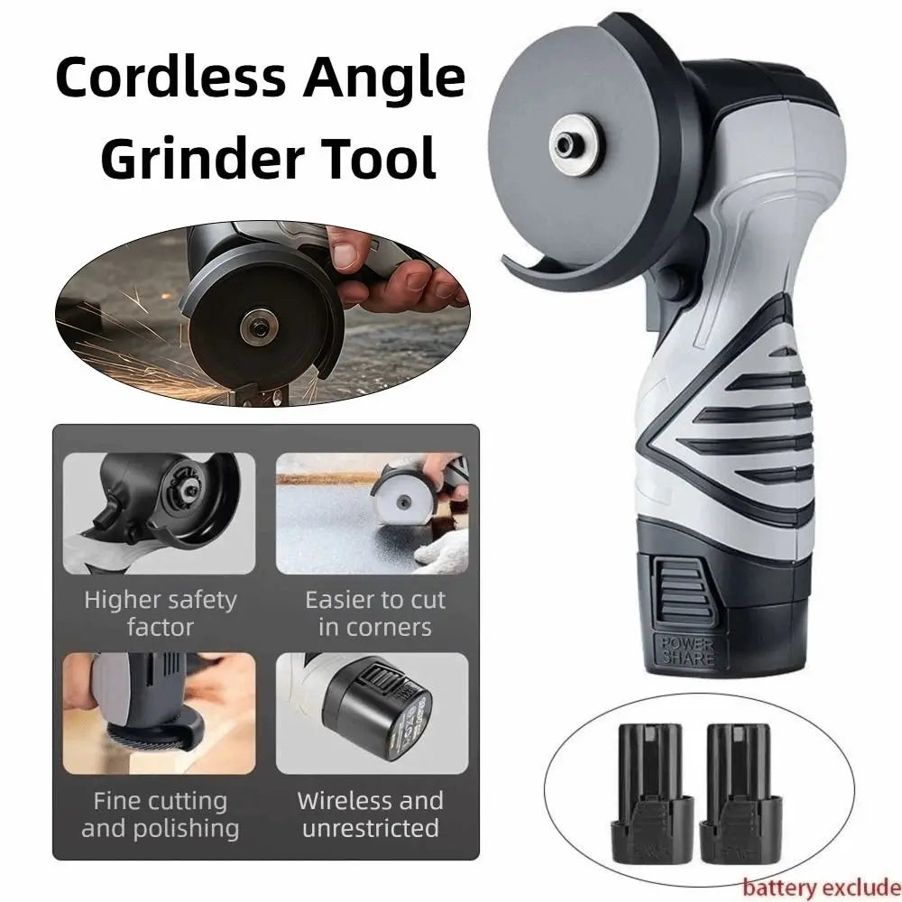 Cordless Design Electric Angle Grinder Compact Protective Guard Cordless Angle Grinder Tool One-touch Control Switch Zpaxo