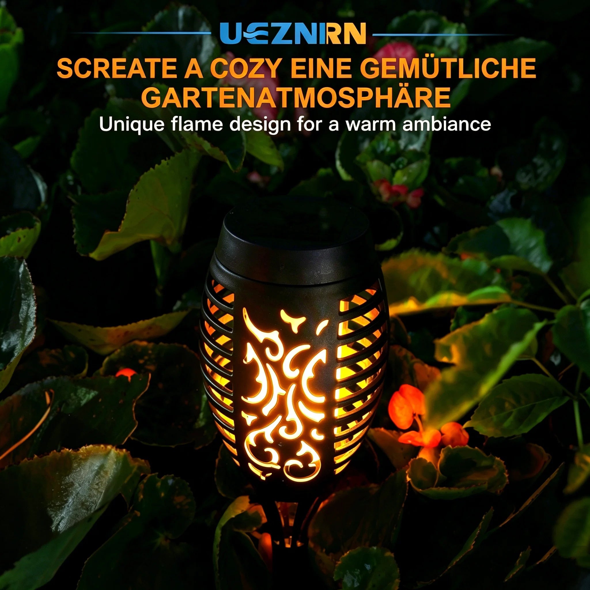 UEZNIRN 6PCS Solar Flame Torch Lights Waterproof Outdoor LED Flickering Flame Lamp Decorative Solar Garden Stake Light for Patio Zpaxo