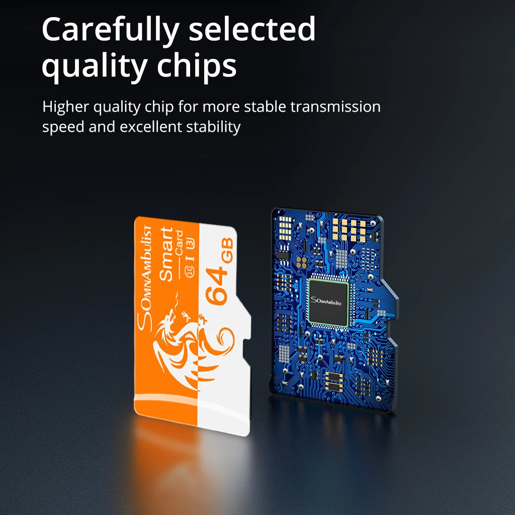 SomnAmbulist Memory Card 64GB High Speed Mini TF Card C10 U3 A1 for Drone Audio Surveillance Device 64GB TF Card Zpaxo