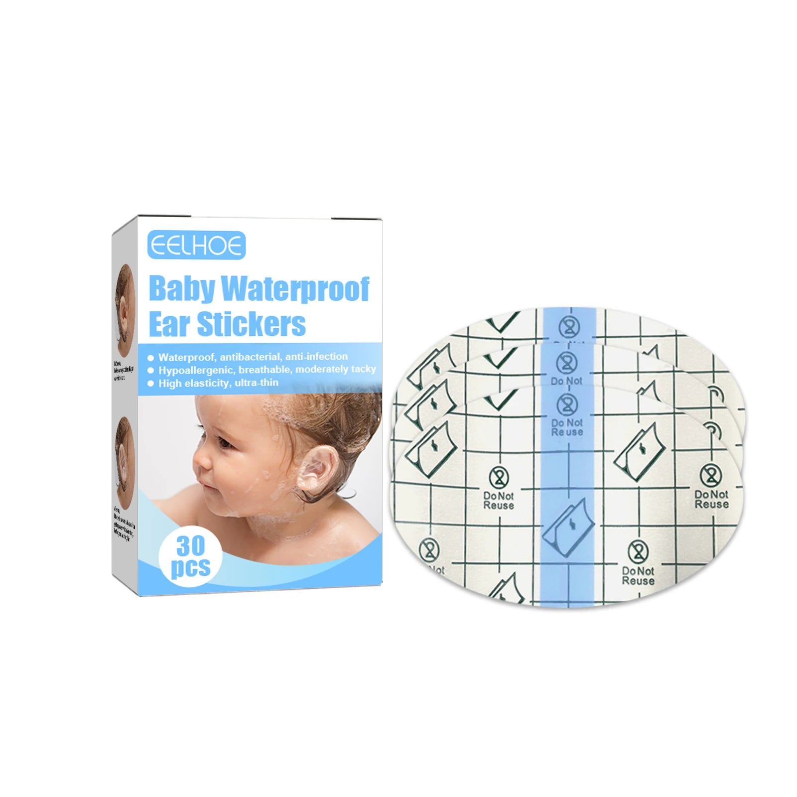 Baby Waterproof Ear Plugs Baby Swimming, Bathing, and Hair Washing Ear Protection Stickers Zpaxo 1pc