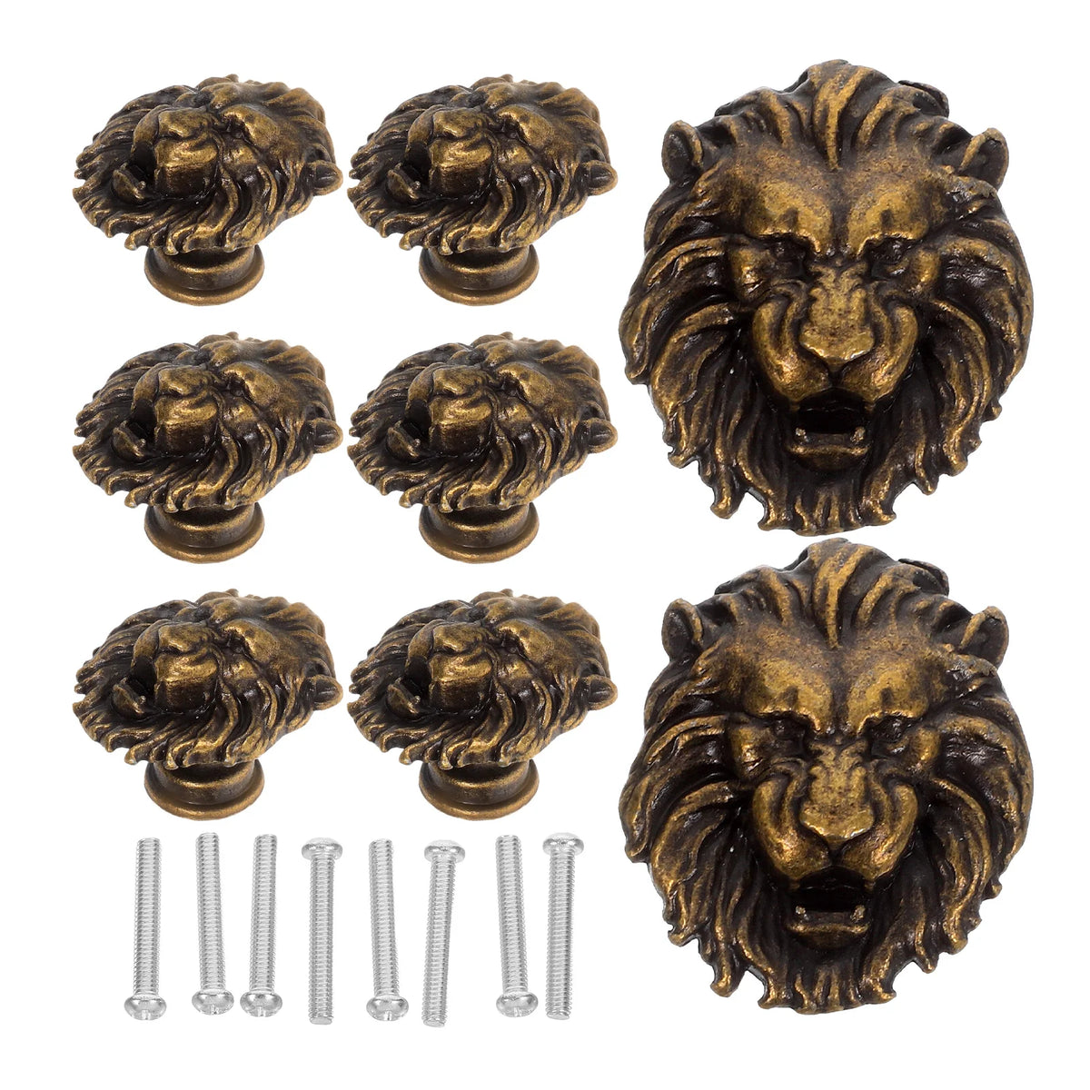 Decorative Lion Head Drawer Pulls Vintage Zinc Alloy Handles Retro Zpaxo