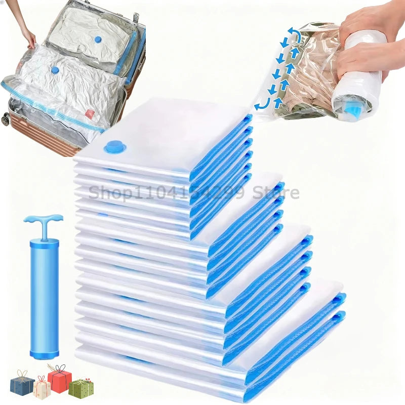 Thickened Vacuum Storage Organizer Bags Travel Suitcases Essentials, Wardrobe Clothes Compression Packaging Sealing Bag Zpaxo