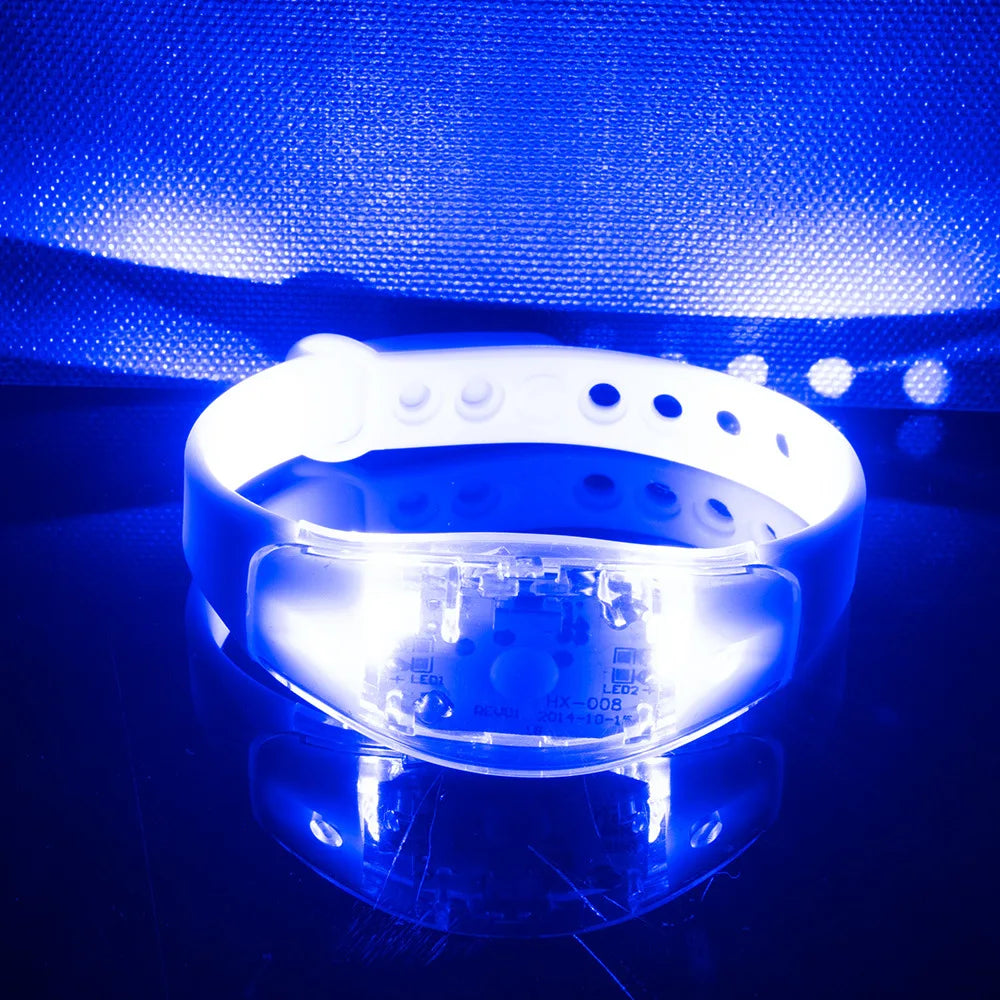 LED Light Up Bracelet Adjustable Music Sound Activated Glow Bracelets