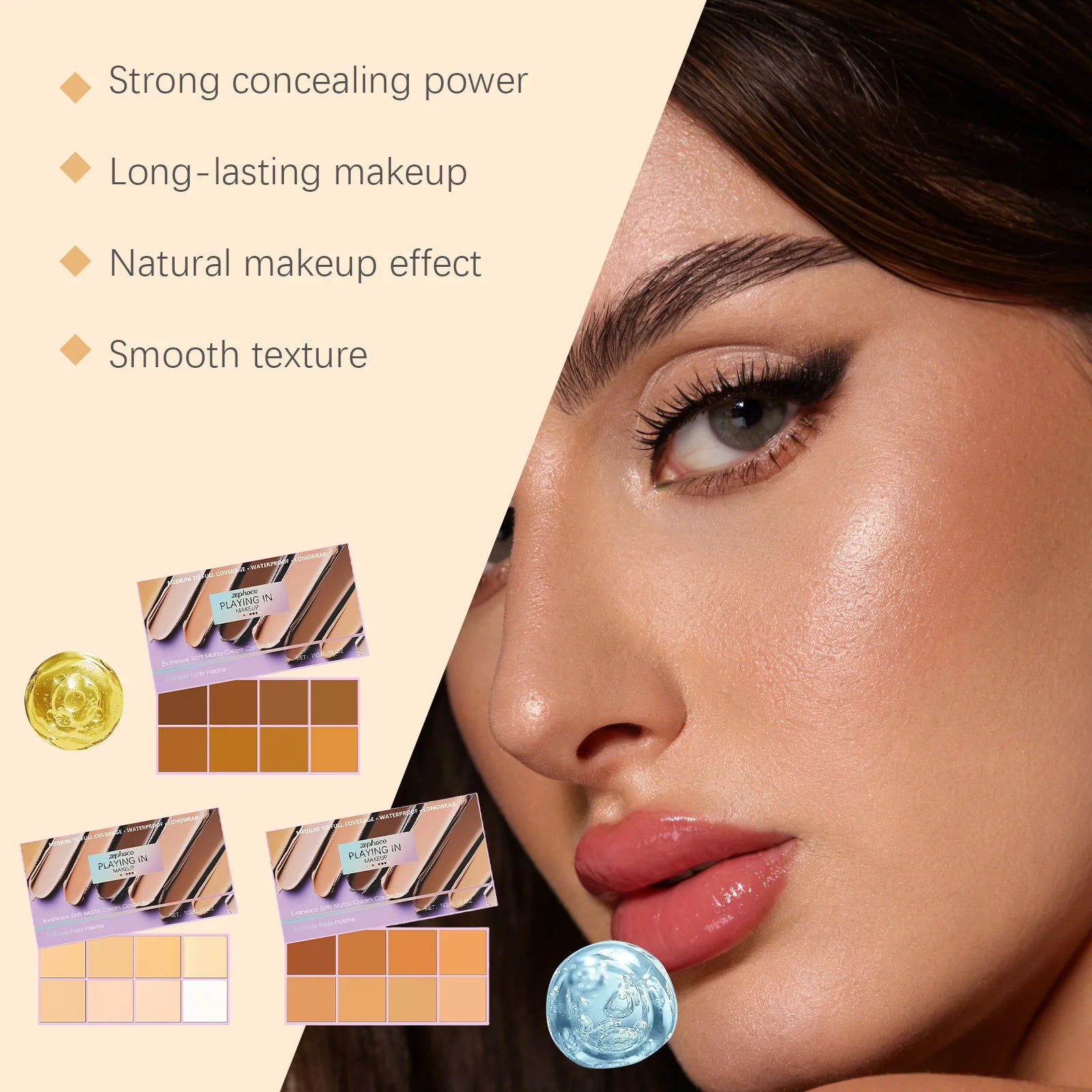 Long-lasting Waterproof Soft Matte Gradient Concealer Naturally Lightweight and Smooth Transparent Makeup Gradient Concealer Zpaxo