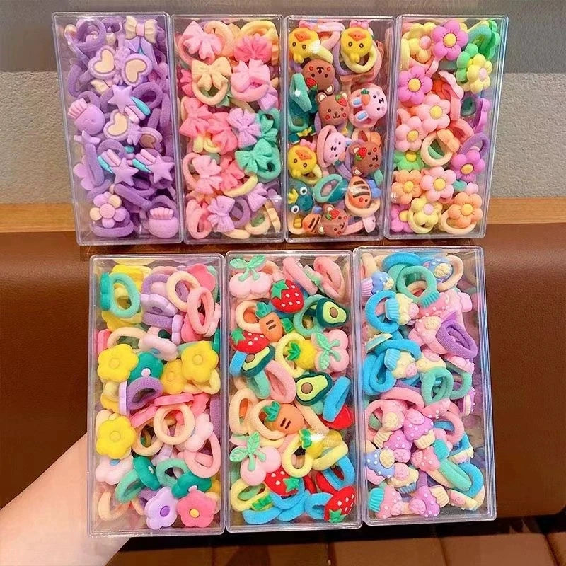 Kids Cartoon Hair Bands – 20-40 Piece Elastic Hair Ties for Girls Kids Hair Accessories Zpaxo