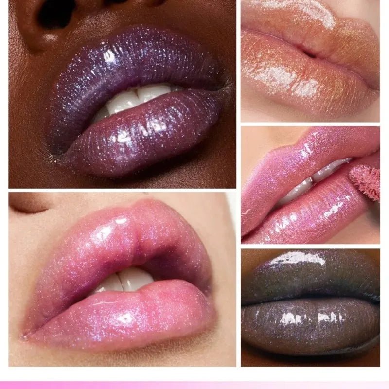 6 Colors Diamond Glitter Lip Gloss Makeup Metallic Shimmer Moist