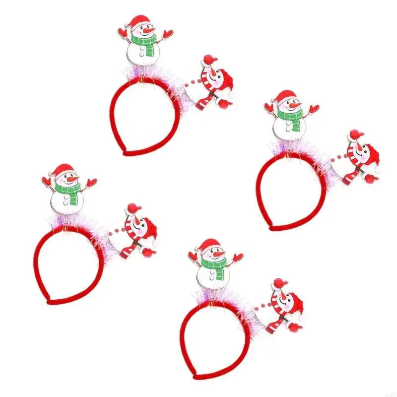 Christmas Party Headband Elastic Santa Snowman Deer Plastic Hair