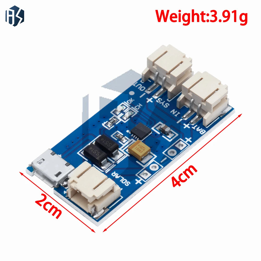 Mini Solar Lipo Charger Board CN3065 Lithium Battery Chip DIY Outdoor Charging Board Module with Connector Wire For Arduino Zpaxo