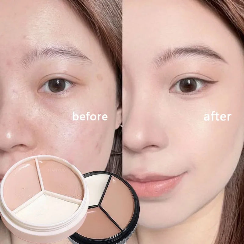 3-color Concealer Cream Coverage Acne Spot Dark Circles Contour