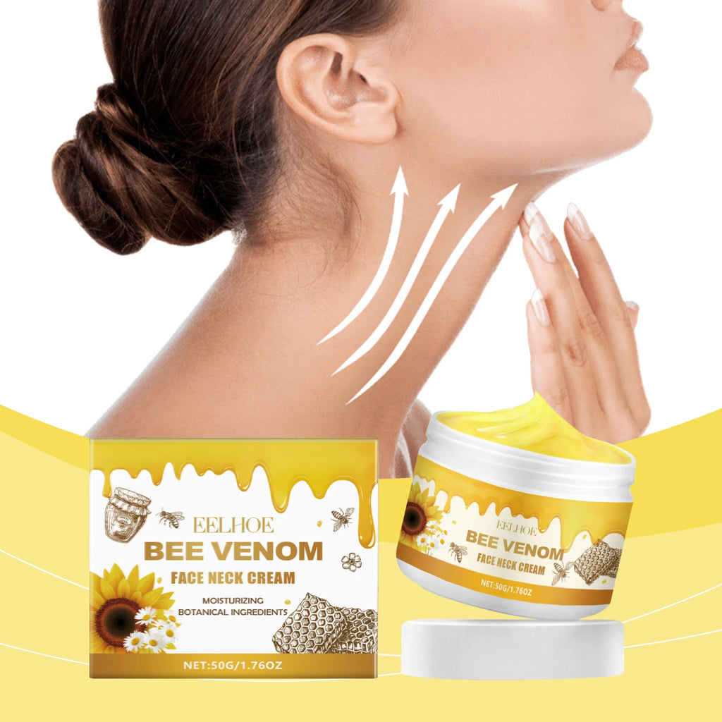 EELHOE Bee Venom Skin Treatment Cream Natural Bee Venom Neck Cream Balance Skin Texture Quickly Improve Skin Imperfections 50g Zpaxo