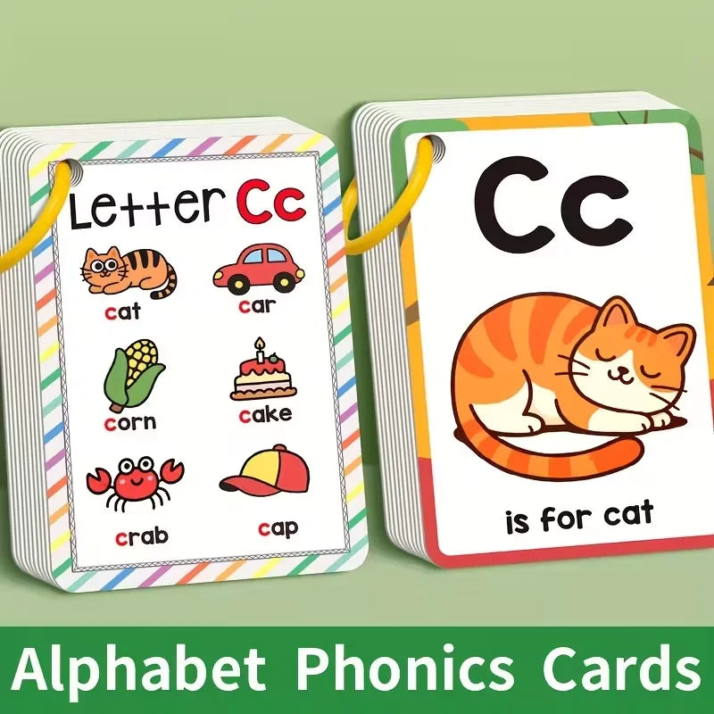 Alphabet Phonics Flash Cards Toddlers Kids English Letter Learning