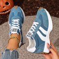 2025 Women Sneakers Retro Casual Flat Bottom Round Toe Sports Shoes Spring Autumn Sneakers Women Fashion Designer Shoes Women Zpaxo Blue 40