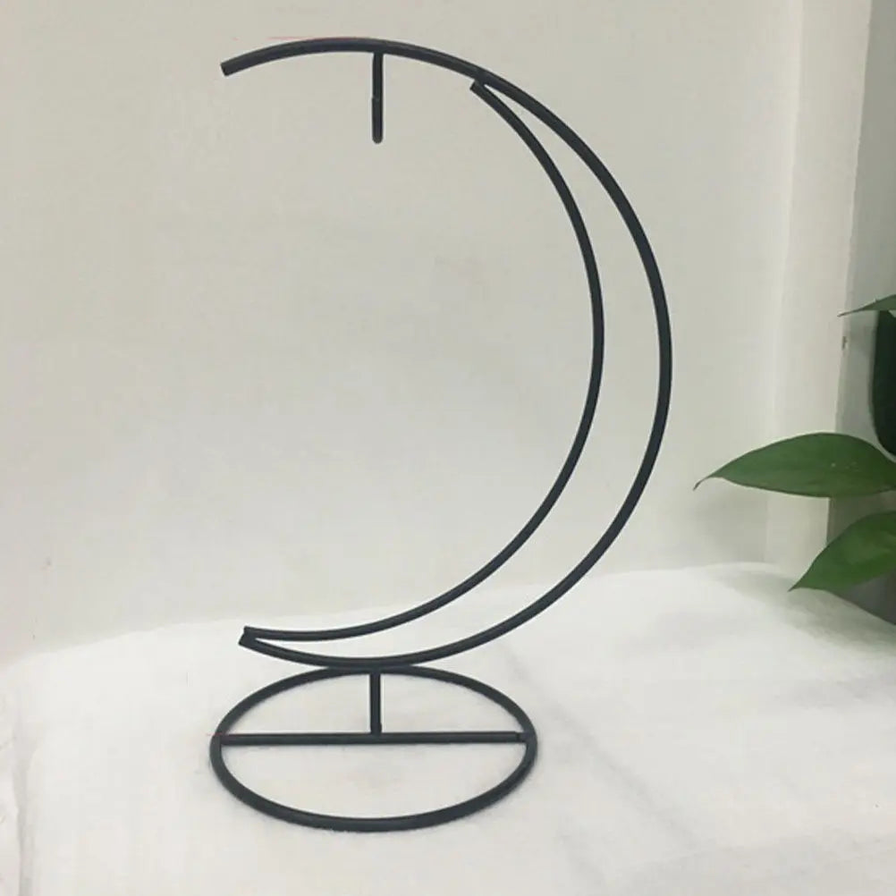 Moon-shaped Iron Hanging Stand Displaying Glass Bottles Plant Pots