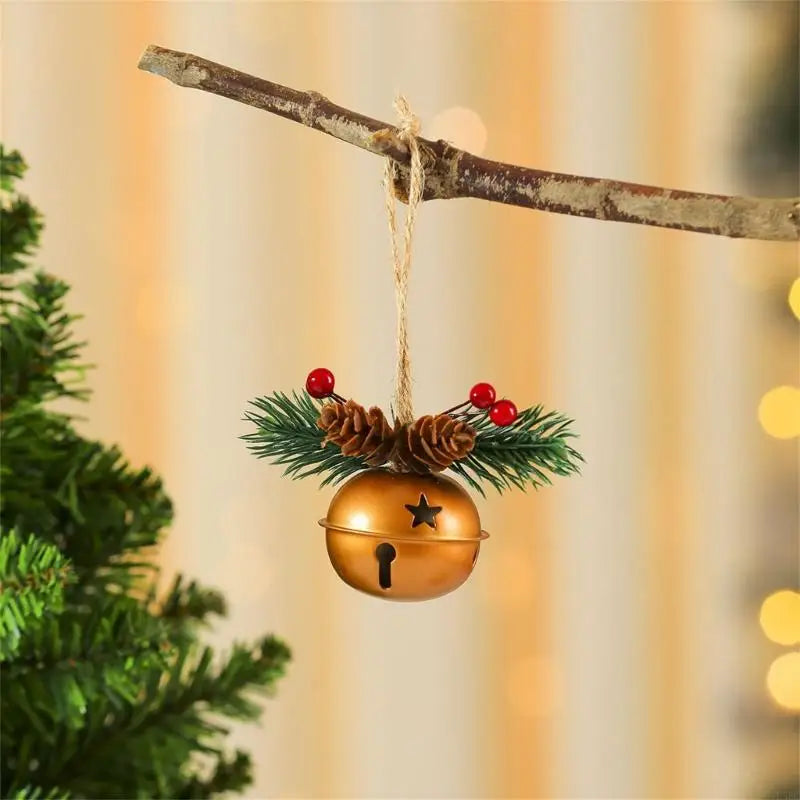 Christmas Bells Decorations 5 Metal Hanging Ornament Indoor Outdoor