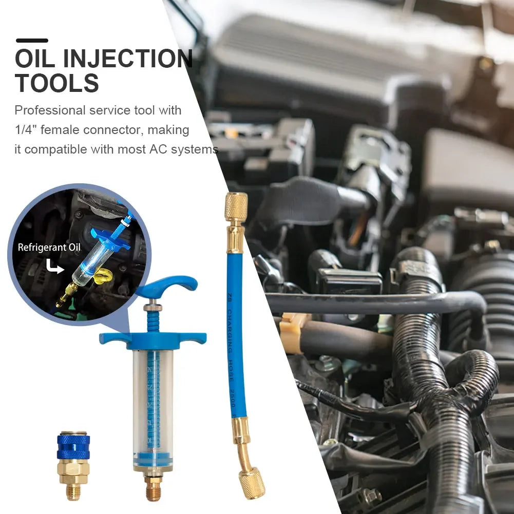Auto Oil Dye Injector Car Injection Tool 1 4 SAE Refrigerant Fluid