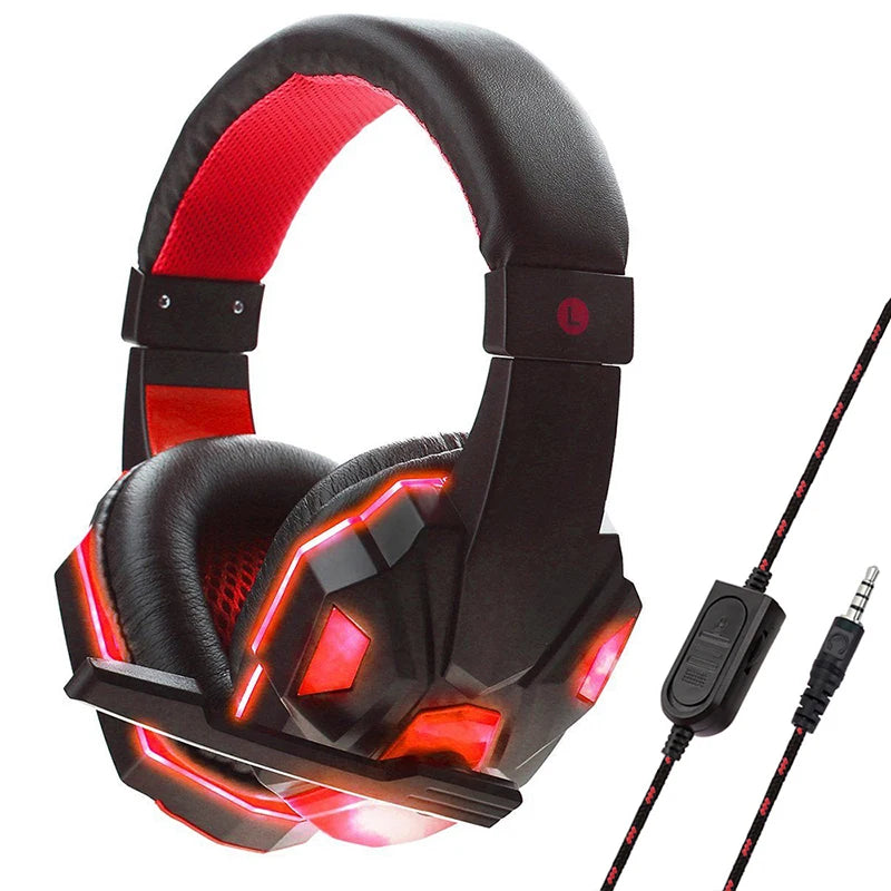 Headphones Wired Gaming Headset Earphones Music Computer Mic Stereo