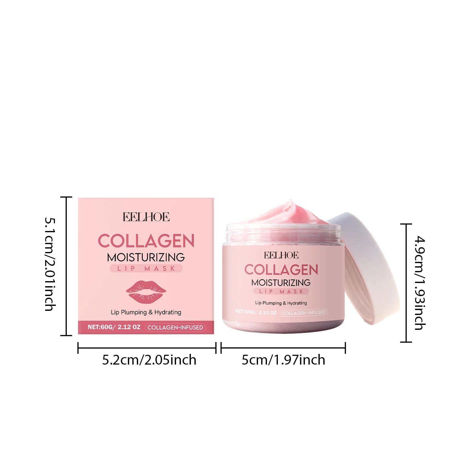 Collagen Lip Mask Overnight Repair Moisturizing Nourishing Treatment for Dry Flaky Lips Women's Lip Care Essential Fade Lip Line Zpaxo 60g Boxed
