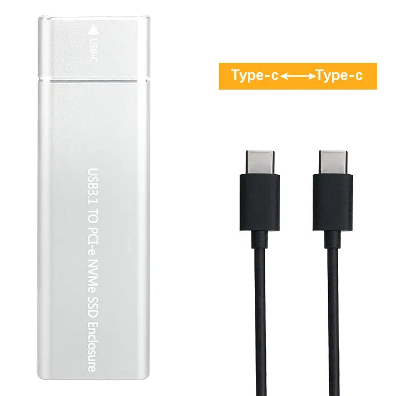 USB3 1 M 2 SSD Enclosure Mobile Case Supports NVME Protocol Type-c Zpaxo Type C- Type C Silver