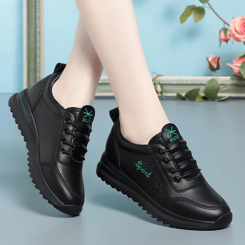White Shoes Women Sneakers 2023 Breathable Women's Sports Outdoor Zpaxo HY281 black 41 China Mainland