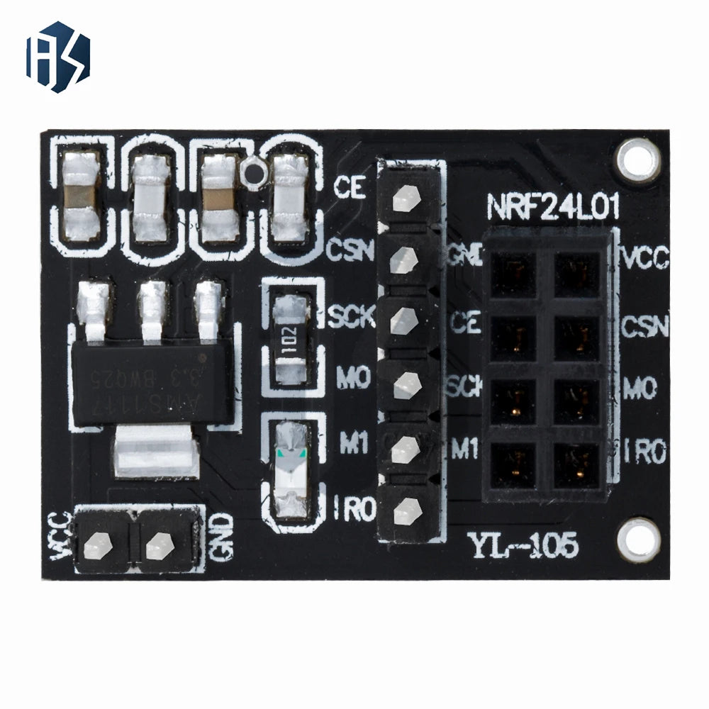 8Pin NRF24L01 Socket-Type Adapter Board 1PCS - Wireless Transceiver Module Carrier | For 51 MCU Projects Zpaxo