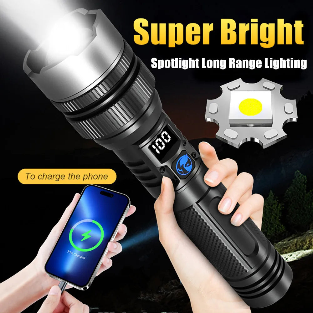 Ultra Bright Rechargeable LED Flashlight – Zoomable Torch