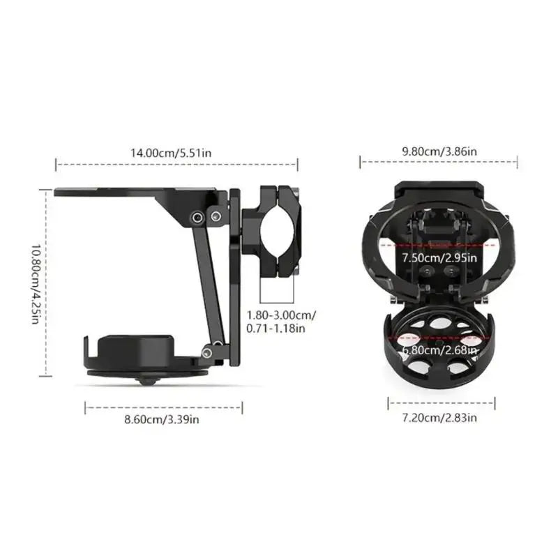 Foldable Rotating Motorcycle Handlebar Cup Holder | Metal