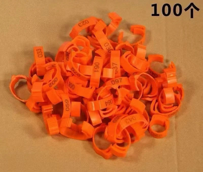 Chicken Foot Ring Label Buckle Plastic Adjustable Poultry Leg Snap Zpaxo orange