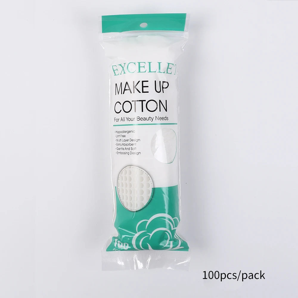 100/200/300/500Pcs/Pack Cotton Rounds Cosmetic Cotton Pads Round Ultra Soft for Makeup Removal Skin Care Facial Cleaning Zpaxo 100Pcs Green