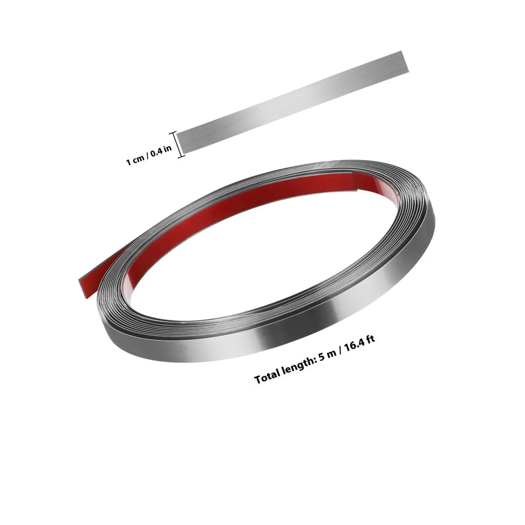 1 Roll Wall Molding Trim Stainless Steel Peel Stick Decorative Metal