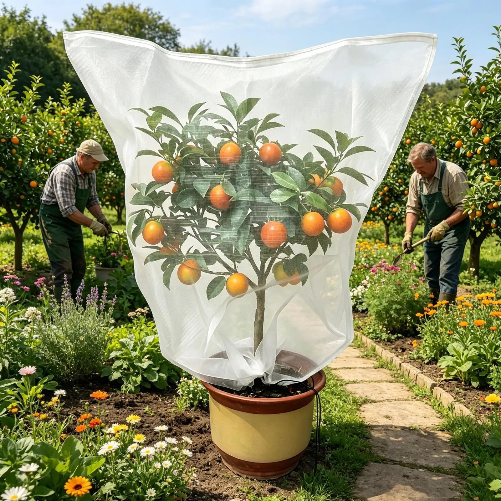 Fruit Tree Netting with Zipper & Drawstring | Bird & Insect Net Garden Protective Netting Zpaxo