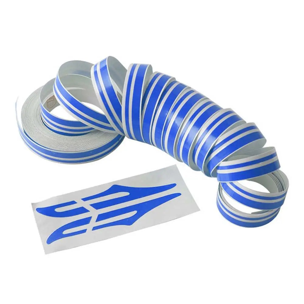 Car Styling Accessories Double Line Tape Multicolor Motorcycle Decal Zpaxo blue