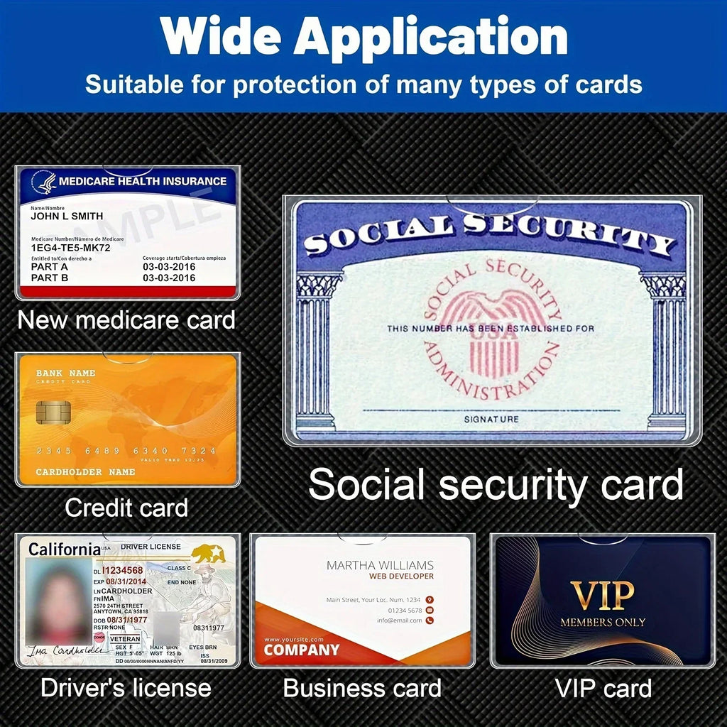 Transparent Card Holders for SSN, ID & Credit Cards – 5/10/20 Pack