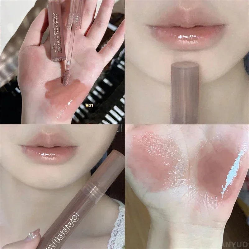 7 Color Mirror Moisturizing Lip Gloss Long-Lasting Non-Fading Hydrating Liquid Lipstick with Watery Texture Luxurious Lip Glaze Zpaxo 01