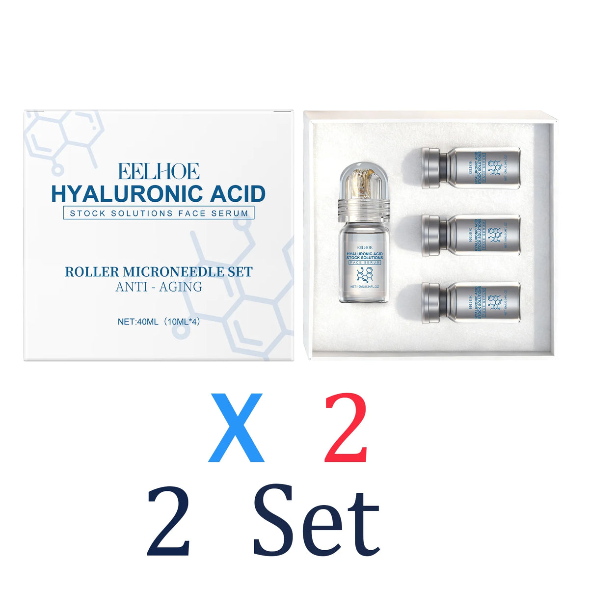 Niacinamide Microneedle serum Facial serum Kit 0.25mm Moisturizing Skin nourishing Winter skincare Face Roller Day cream 30ml Zpaxo 2 Set