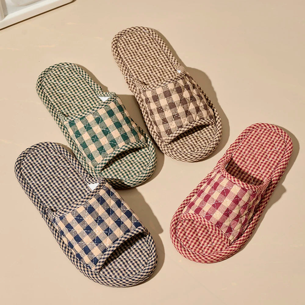 Indoor Slippers Lightweight Soft Cotton Floral Floor Shoes Fashion
